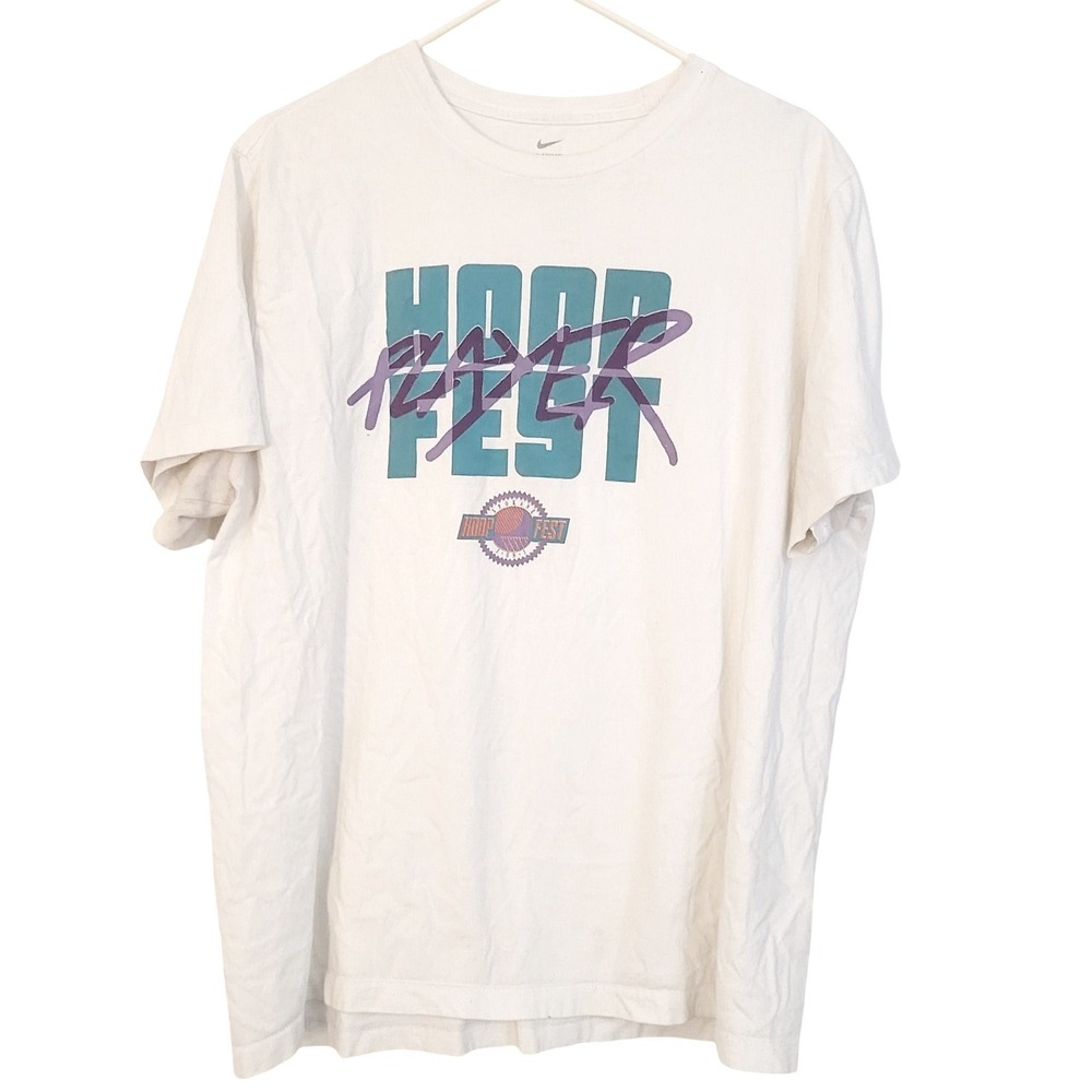 Nike Vintage Spokane Hoopfest 3X3 Player Graphic T-Shirt White XL Basketball Tee